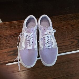 Vans Lavender and White Women's Sneakers